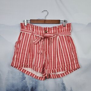 American Eagle Striped Paperbag Shorts Women's Size 8